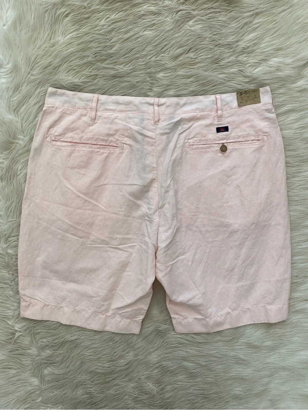 Faherty Malibu Linen Cotton Chino Shorts Lightweight Summer Pink Vacation 36